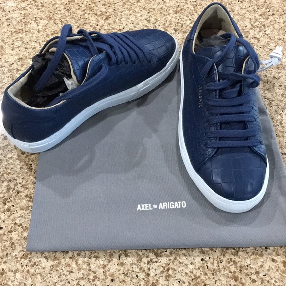 Croc-Effect Leather Sneakers - Picture 1 of 8